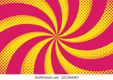 Spiral comic background. Cartoon vector Illustration.