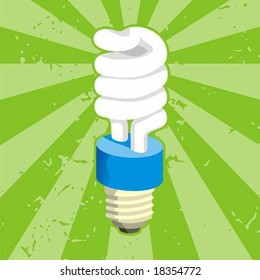 Glass Light Bulb with Blue Gears Inside - Vectorjunky - Free