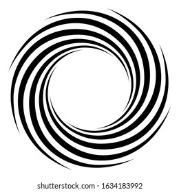 Spiral concentric rays Black and white background Sound wave texture Helix icon Pop art design Starburst vector illustration