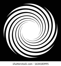 Spiral concentric rays Black and white background Sound wave texture Helix icon Pop art design Starburst vector illustration