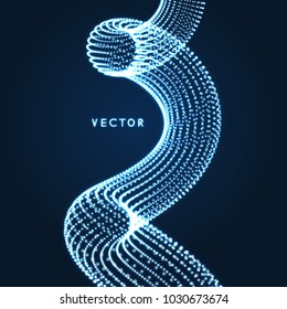 Spiral. Connection Structure. Abstract grid design. 3d vector Illustration for science, technology. 