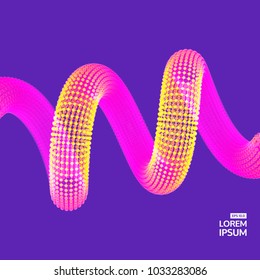 Spiral. Connection Structure. Abstract grid design. 3d vector Illustration for science, technology. 