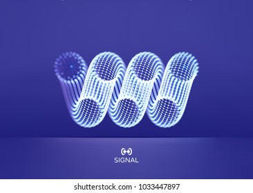 Spiral. Connection Structure. Abstract grid design. 3d vector Illustration for science, technology. 