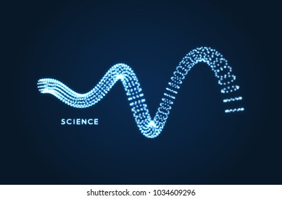 Spiral. Connection Structure. Abstract grid design. 3d vector Illustration for science, technology. 