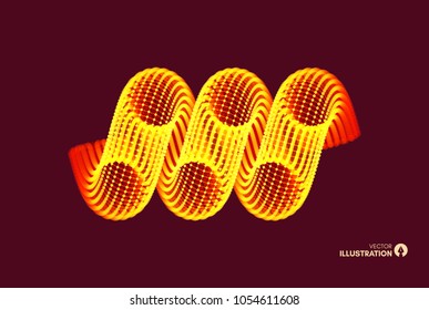 Spiral. Connection Structure. Abstract grid design. 3d vector Illustration for science, technology. 