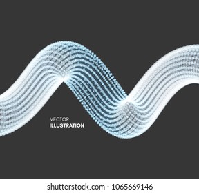 Spiral. Connection Structure. Abstract grid design. 3d vector Illustration for science, technology. 