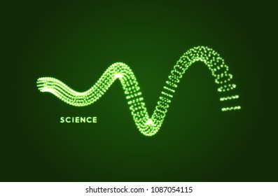 Espiral. Estructura de conexión. Diseño abstracto de cuadrícula. 3d vector Ilustración para la ciencia, la tecnología. 