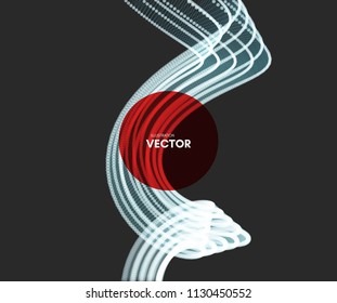 Spiral. Connection structure. Abstract grid design. 3d vector Illustration for science, technology. 