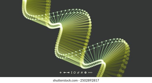 Spiral. Connection structure. Abstract grid design. 3d vector Illustration for science, technology. 