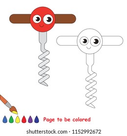 Spiral Corkscrew to be colored, the coloring book for preschool kids with easy educational gaming level.