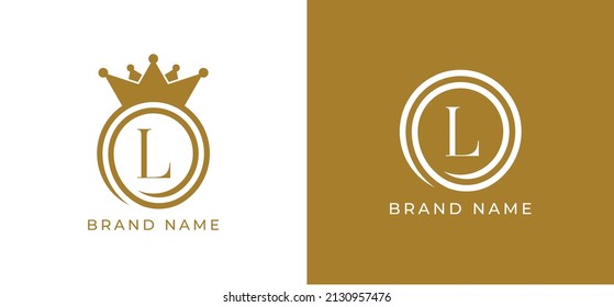 Spiral Crown Logo icon symbol Design with Letter L. Vector logo template