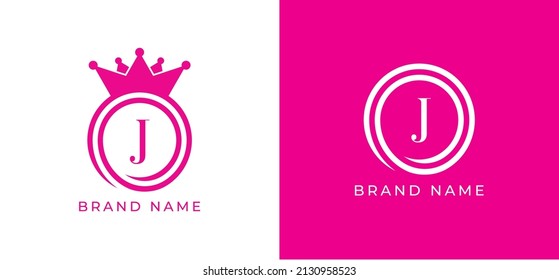 Spiral Crown Logo icon symbol Design with Letter J. Vector logo template