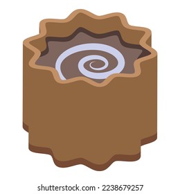 Spiral cupcake icon isometric vector. Chocolate festival. Candy cocoa