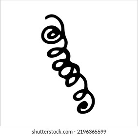 Spiral, curl. Black and white sketch, logo, clipart, icon, icon, template. Isolated object on a white background. Vector image.
