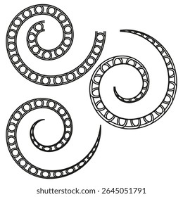 Forma de espiral. Forma de anel de círculo. Figura de redemoinho torcido. Elemento hipnótico vetorial.