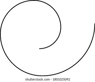 Spiral Curve is a curve which spread out from a point while continuously receding from that point, vintage line drawing or engraving illustration.