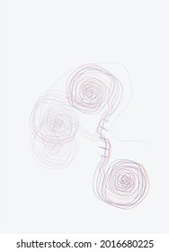 spiral curved continuous lines, abstract background