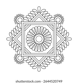 Spiral Design Blooming Through Inner Light coloring book page