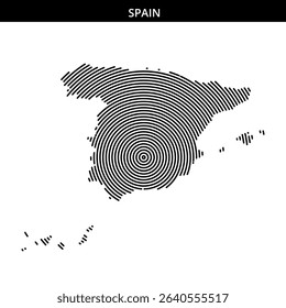 Spiral design creatively outlines Spain.