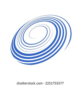 Spiral Design Element. Abstract Blue Swirl Icon. Vector Art.