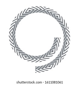 Spiral design element. Geometric diamonds and chevron pattern. in helix shape. Vector art.