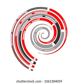 Spiral design element. Vortex movement. Abstract geometric shape. Vector art.