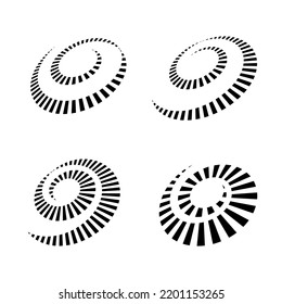 Spiral Design Elements. Abstract Swirl Icons. Vector Art.