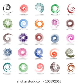 Spiral design elements. Vector art.
