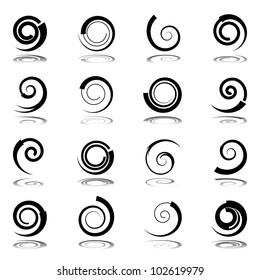 Spiral design elements. Vector art.