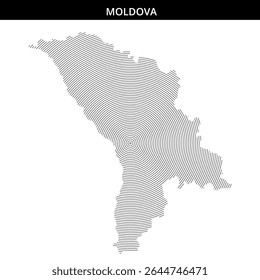 Spiral design forms the outline of Moldova emphasizing its geography