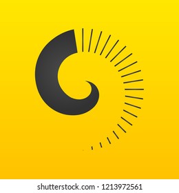 Spiral design logo. Round logo design. Creative logo. Web logo. vector illustration isolated on yellow background