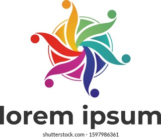 Spiral design logo. Round logo design. Creative logo. Colorful logo.