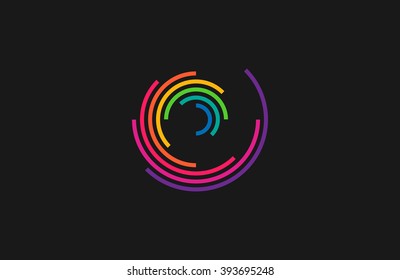 Spiral design logo. Round logo design. Creative logo. Web logo. Colorful logo.