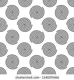 Spiral Design Seamless Pattern, Spiral Vector Art Illustration