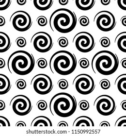 Spiral Design Seamless Pattern, Spiral Vector Art Illustration