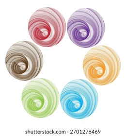  Spiral design in various shades illustrator