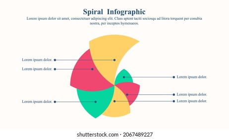 Spiral Diagram Infographic Presentation Template With A Text Place Holder.