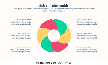 Spiral Diagram Infographic Presentation Template With A Text Place Holder.