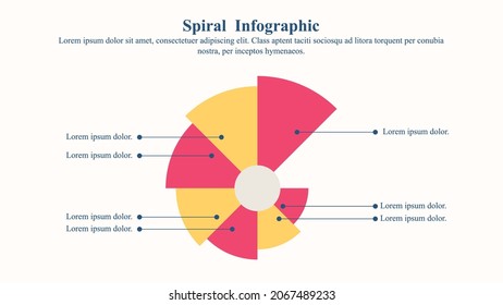 Spiral Diagram Infographic Presentation Template With A Text Place Holder.