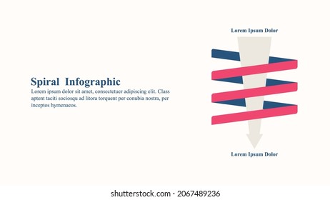 Spiral Diagram Infographic Presentation Template With A Text Place Holder.