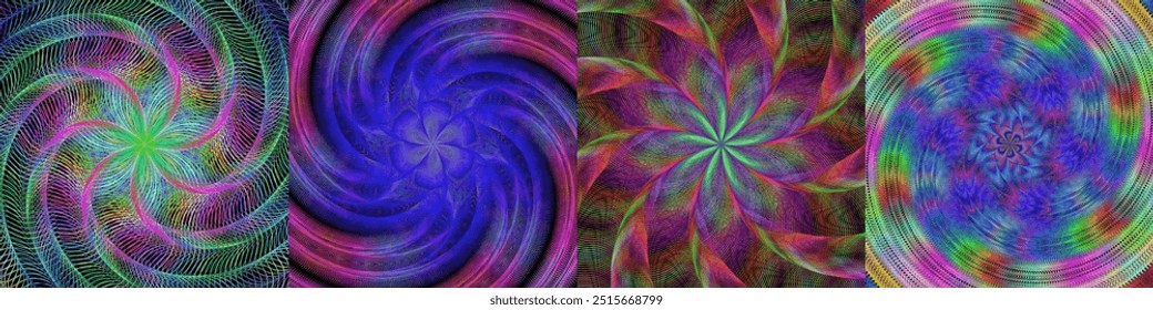 Spiral digital art design background collection