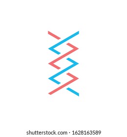 Spiral or dna connection logo design. Stock Vector illustration isolated on white background.