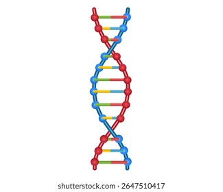 estrutura de dupla hélice de DNA espiral para ilustração de vetor de educação científica	
