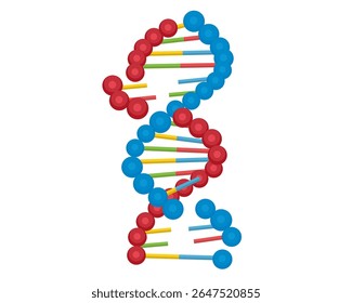 estrutura espiral de dupla hélice de DNA com edição de cadeia de DNA representando ilustração de vetor CRISPR	
