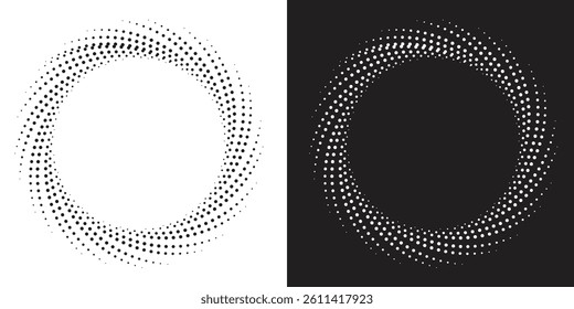Spiral Dot. Halftone Circle Pattern. Halftone dots in circle form. Spiral logo, icon or design element. EPS vector illustration