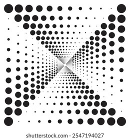 Spiral dot pattern design, Halftone circular dotted spiral, Dotted circular background, Abstract background with circles, Halftone dot pattern background design.