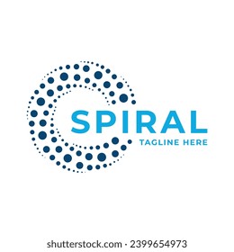 Spiral Dots Logo Design Modern Concept