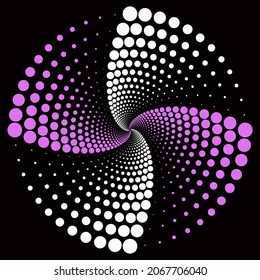Spiral Dots White Purple Vector Illustration 