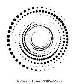 Spiral Dotted design logo. Spinning Circle shape. Vector illustration