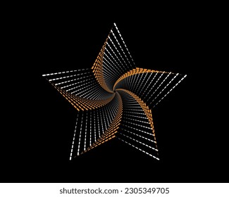 Spiralgepunktete grafische Elemente. spiralförmige geometrische Vektorrahmen auf schwarzem Hintergrund.Hintergrundzusammensetzung, Webvorlage (Spirale)